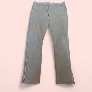 GAP Women's Straight Leg khaki gray chinos/ pants zipper ankle